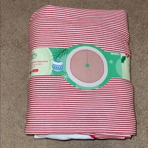 Red and White Striped Tree Skirt